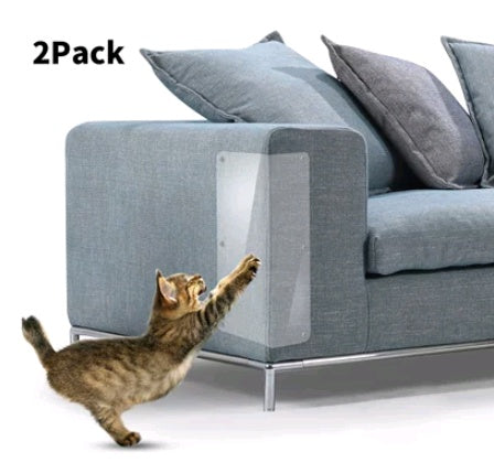 Cat Scratch Furniture Protector (2 Pack) - Durable Transparent Couch Guard Pads, Easy to Apply & Remove, Anti-Scratch Shield for Sofas and Chairs