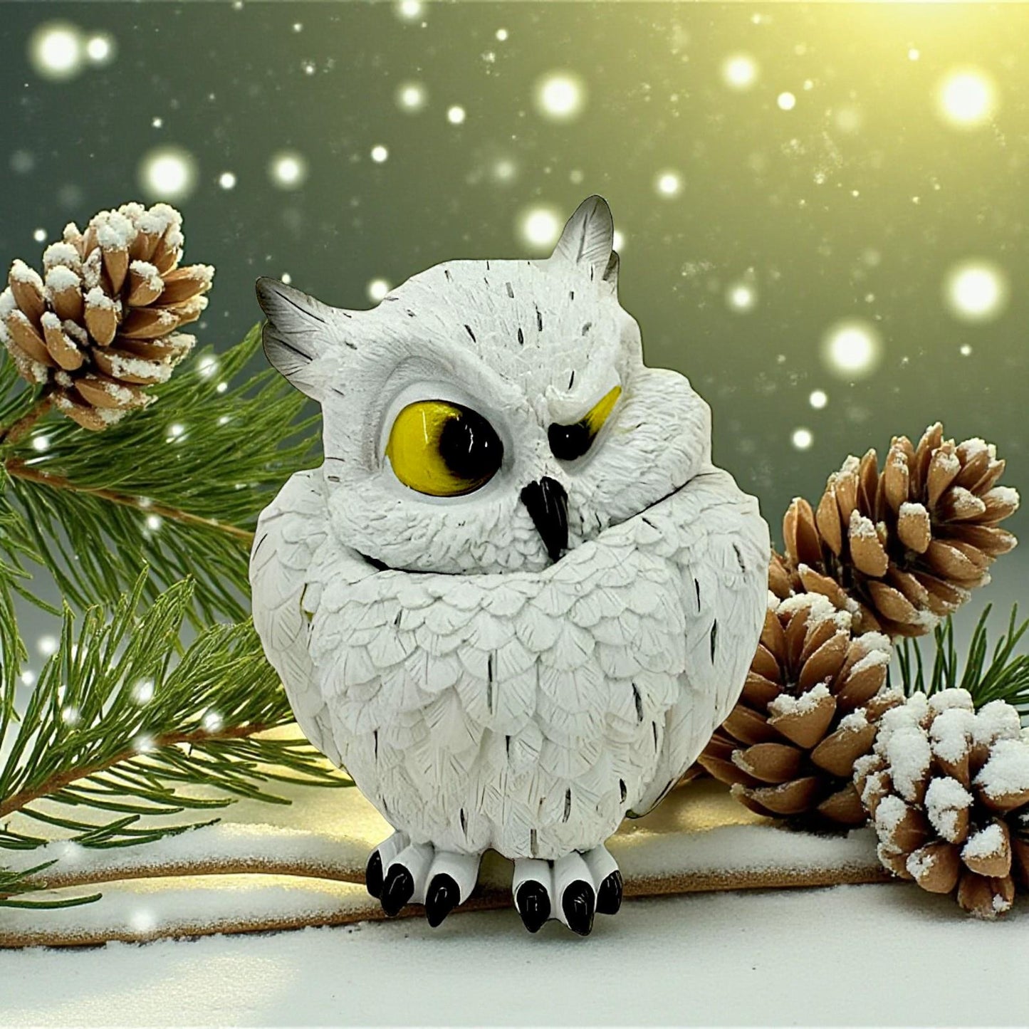 Enchanting Owl Trinket Box Container Figurine Wildlife Ornament Home Decor