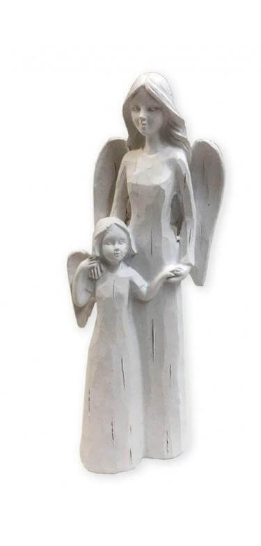 Guardian Angel with Child Figurine Statue Ornament Sculpture Home Decoration Figure Angels Collection