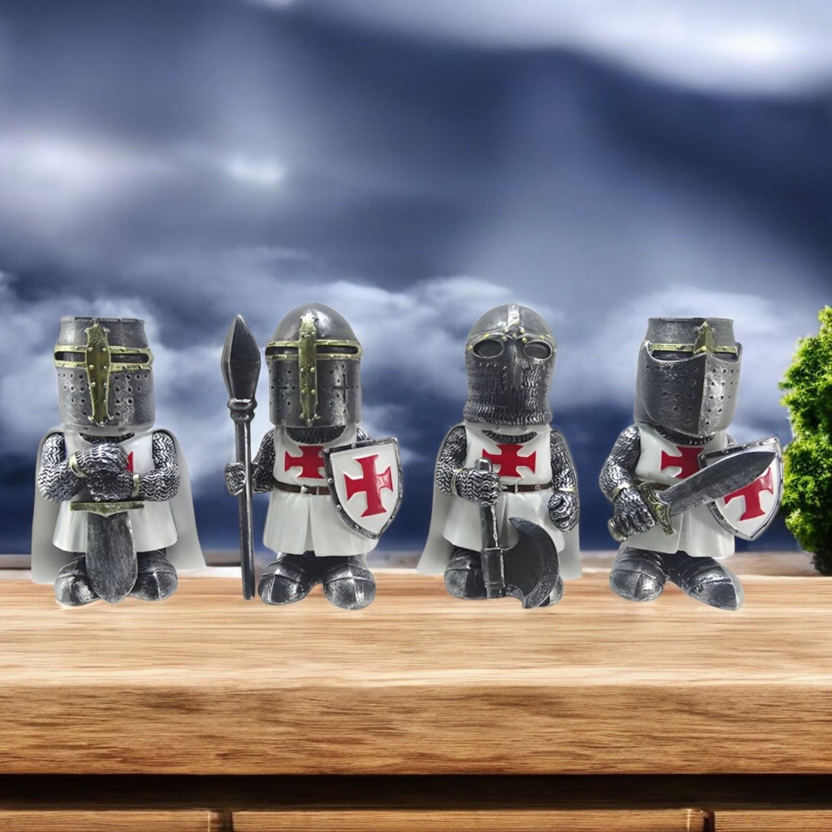 Knight Collectables Gothic Knight Mini Figurines - Set of 4 Collectibles