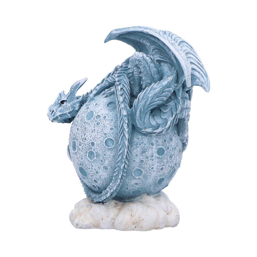 Lunar Moon Planet Fantasy Dragon Statue Gothic Celestial Figurine Mystical Art