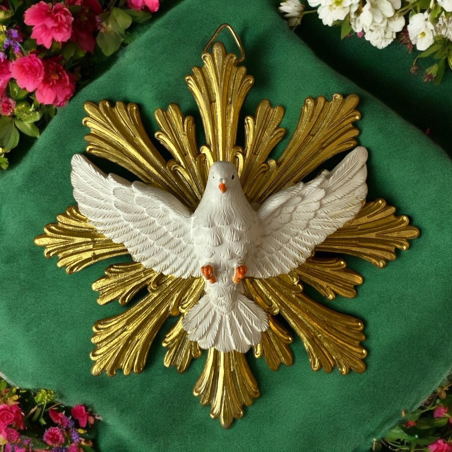 Holy Spirit Wall Plaque White Dove Religious Resin Ornament Catholic Christian Decor