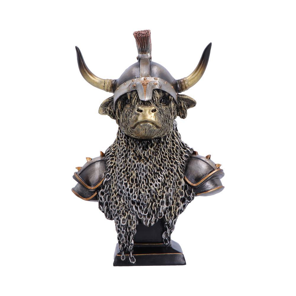 Highland Cow Guard Figurine Viking Warrior Bull Statue Medieval Ornament Art