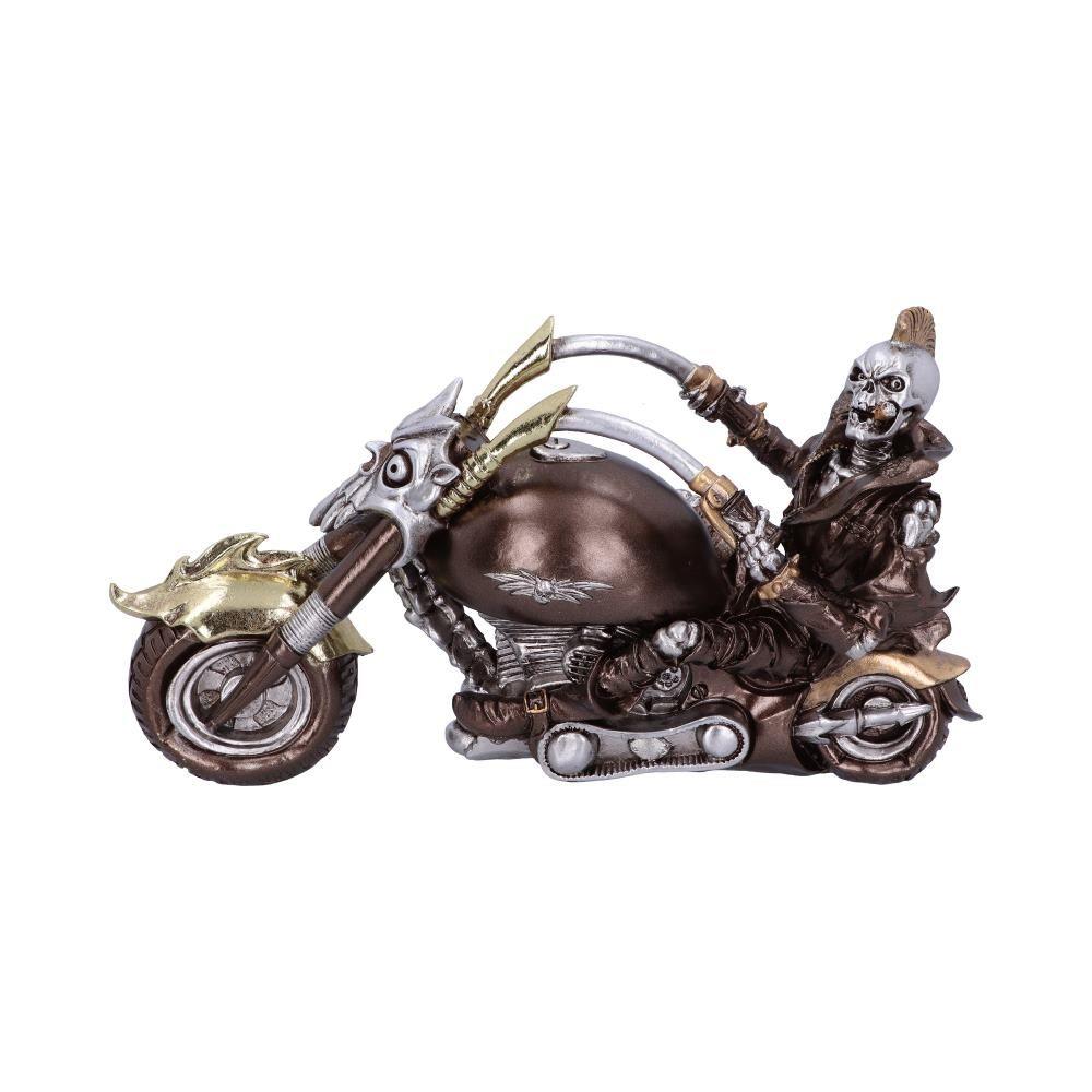 Steampunk Skeleton Motorbike Figurine Gothic Rider Statue Fantasy Horror Ornament