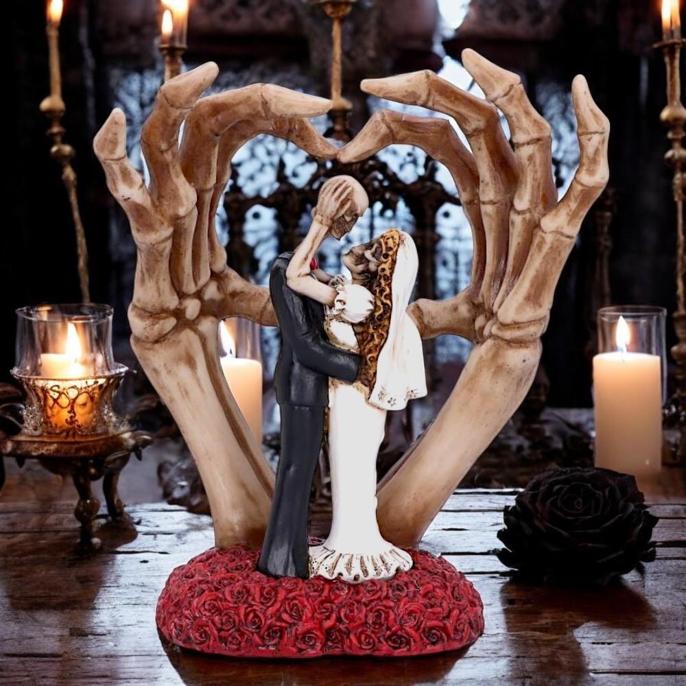 Gothic Skeleton Wedding Figurine Fantasy Art Decor Romantic Halloween Gift