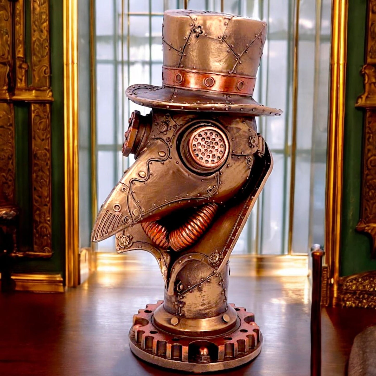 Steampunk Plague Doctor Bust Figurine Gothic Dark Ornament Fantasy Art decor