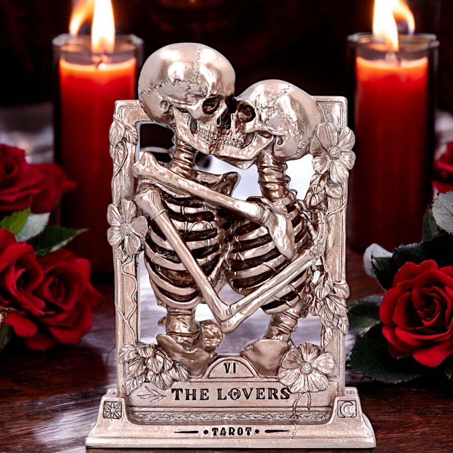 Gothic Skeleton Lovers Ornament Tarot Figurine Halloween fantasy art Decor