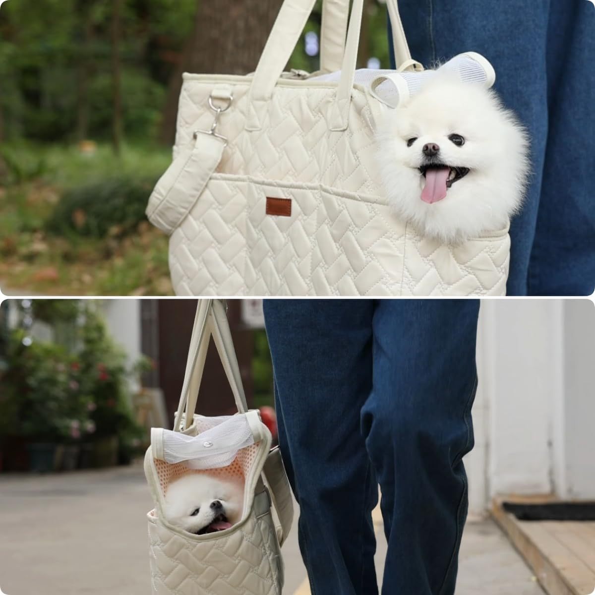 Cat Carrier Small Dog Handbag Cat Puppy Carrier Bag Large Cat With Multiple Pockets Breathable Mesh Soft Cushion Traveling Pets Tote Purse Picnic Outdoor