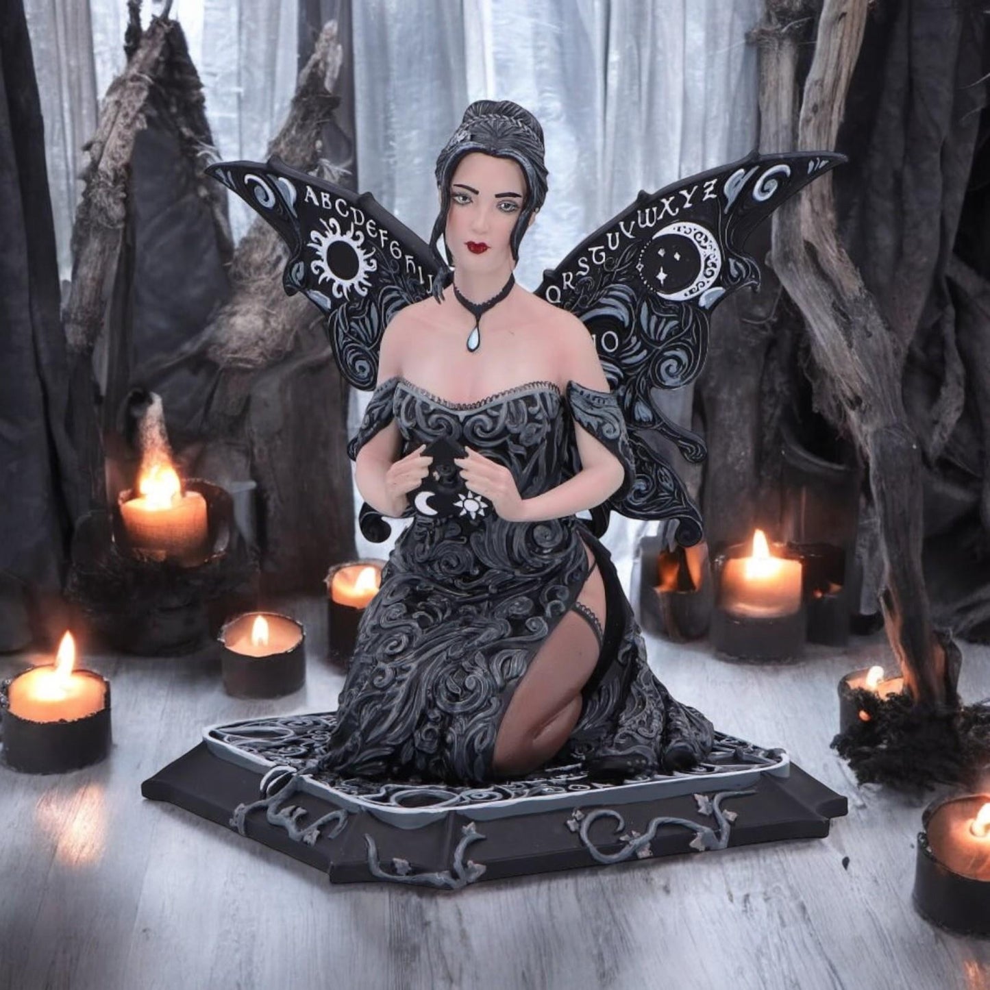 Gothic Mystic Fairy Figurine Spirit Board Occult Resin Statue Decor Witchcraft Altar