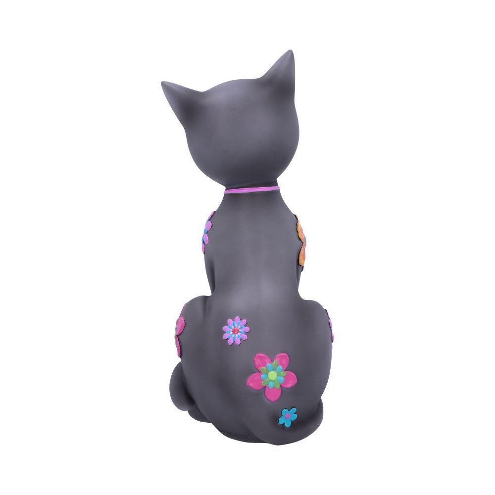 Boho Cat Ornament Colourful Hippy Kitty Figurine Funky Bohemian Animal Decor