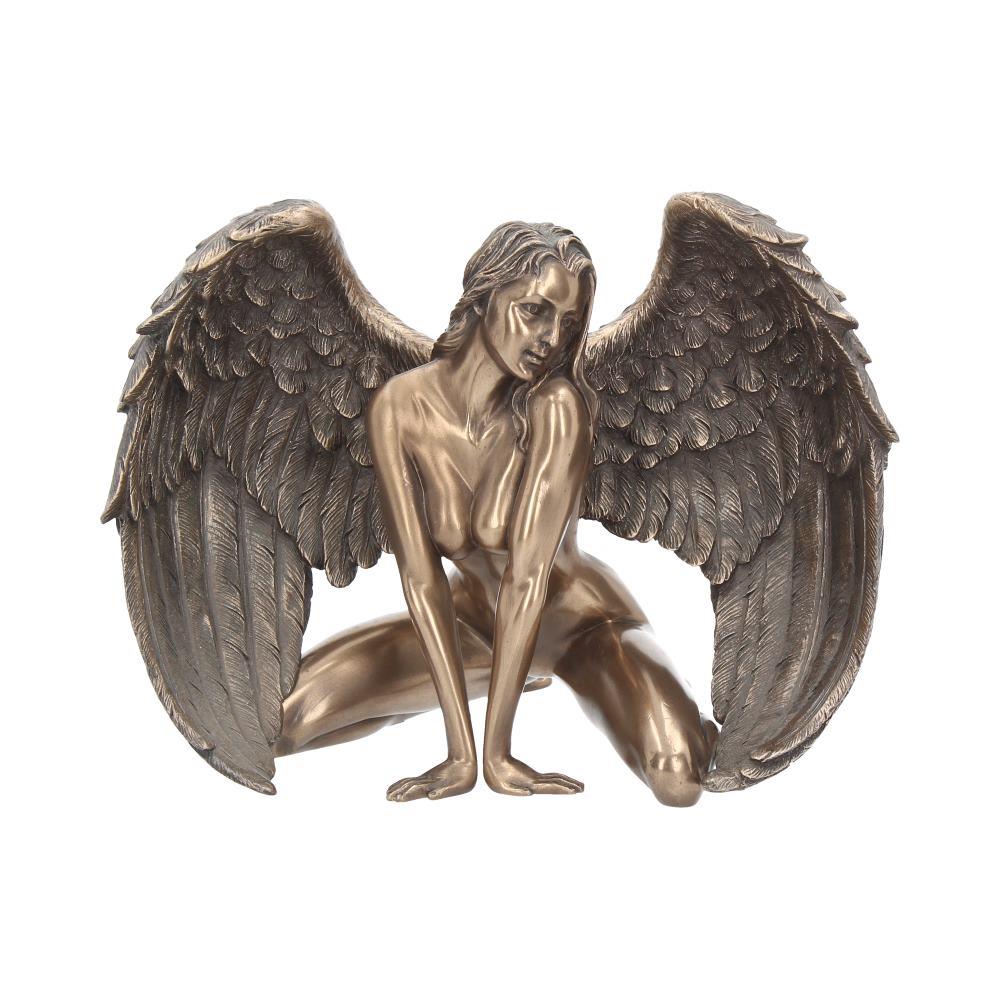 Bronze Angel Nude Figurine Gothic Fallen Angel Statue Sensual Winged Sculpture