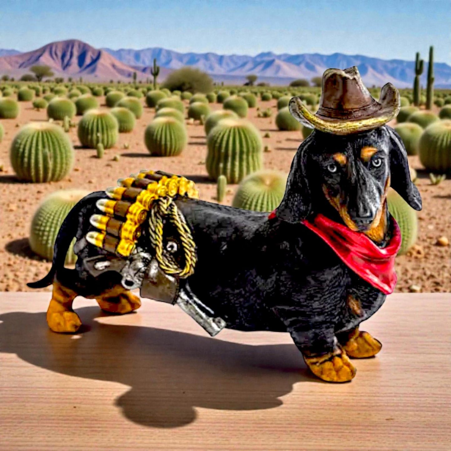 Deputy Dog Dachshund Ornament Cowboy Western Figurine Home Decor Gift
