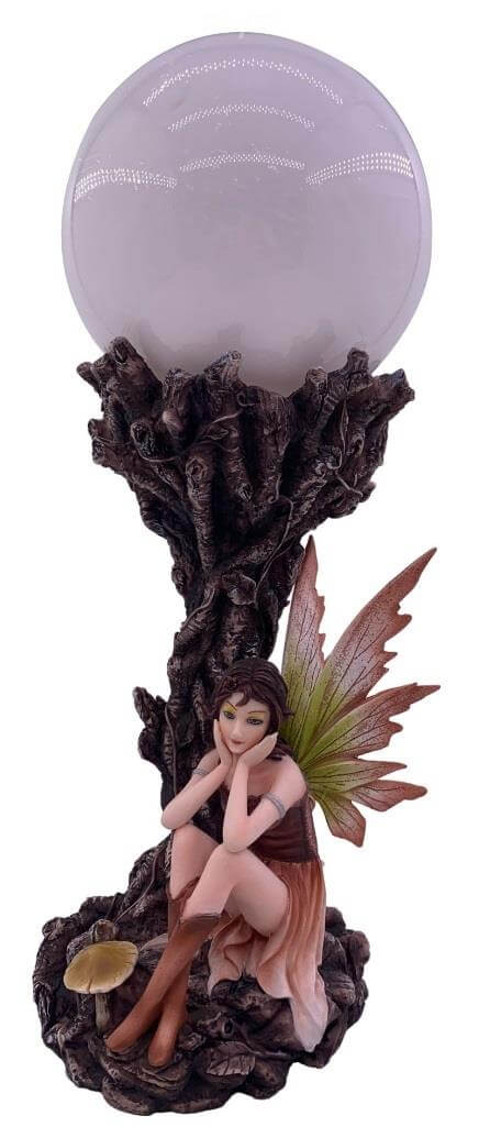 Forest Fairy Lamp - Handmade Resin - Daydreaming Fairy by Tree Stump Décor Light