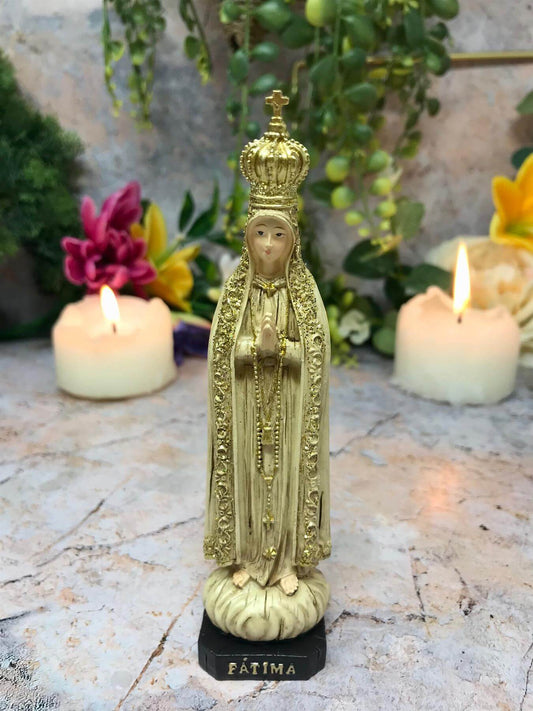 Blessed Virgin Mary Our Lady of Fatima Statue Ornament Figurine Figure Coloured Sculpture