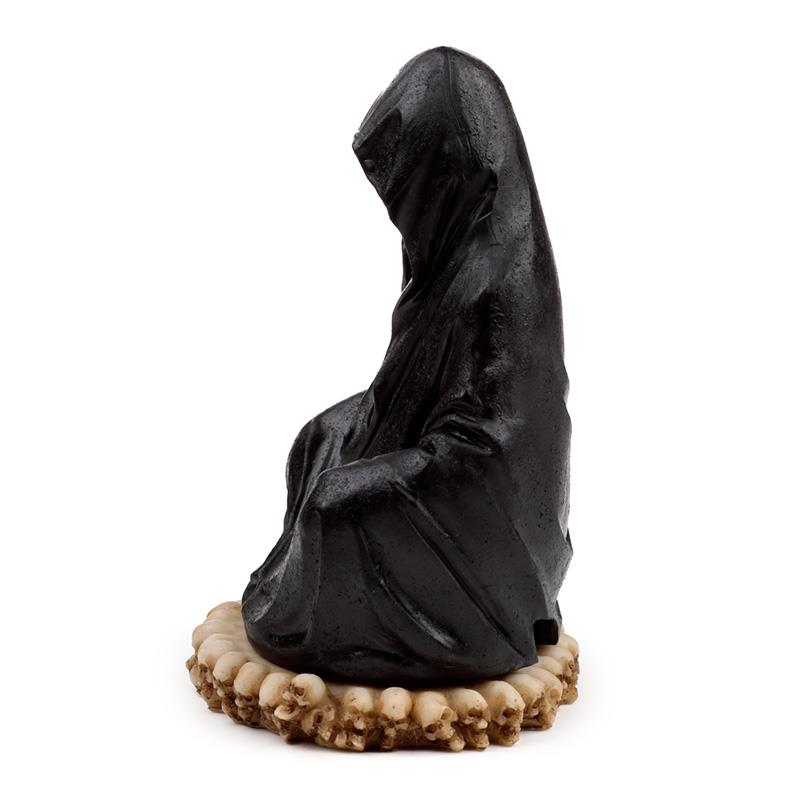 Hooded Grim Reaper Incense Burner | Spooky Gothic Decor | LED Skull Base Ashcatcher