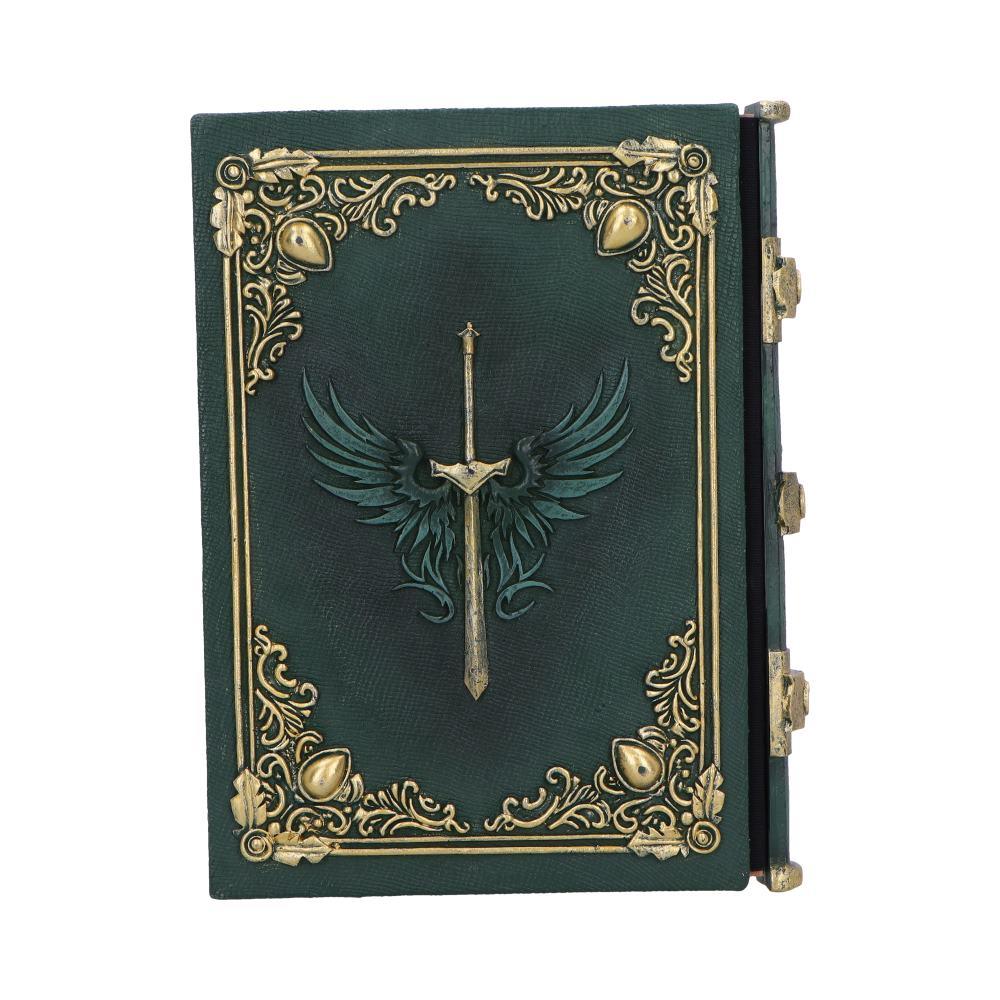 Fantasy Dragon Grimoire Gothic Spell Book Journal with Green Sculpted Cover