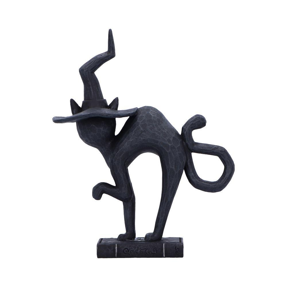 Witchy Black Cat Spell Figurine Gothic Statue Celestial Symbols Spooky occult Art
