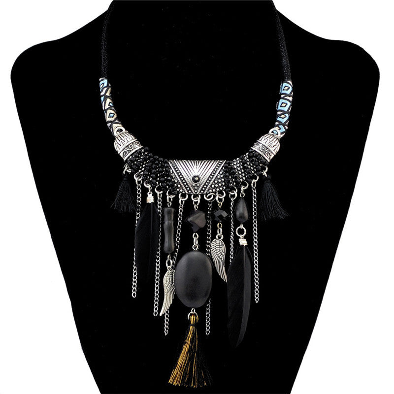 Bohemian feather necklace