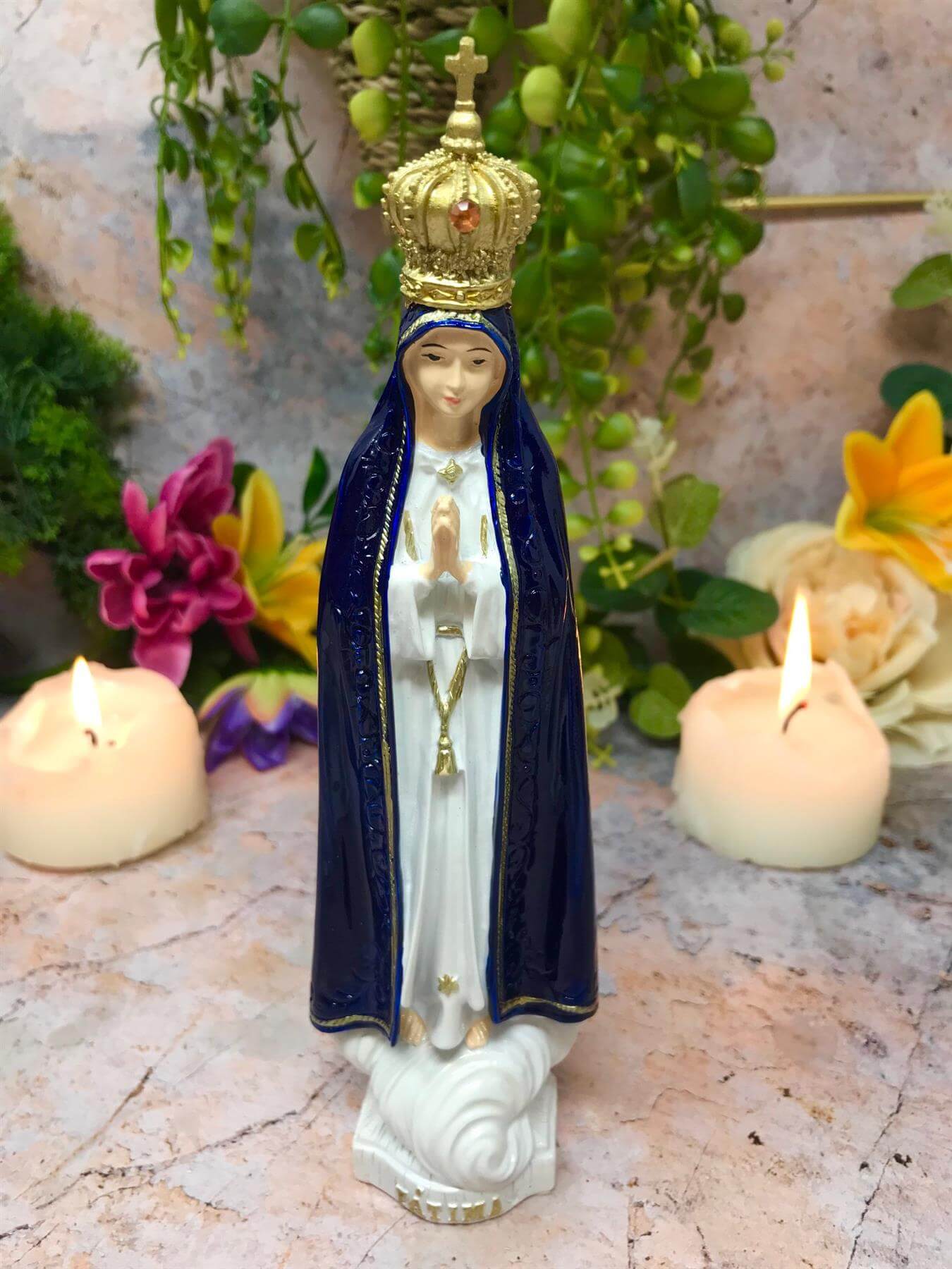 Blessed Virgin Mary Our Lady of Fatima Statue Ornament Figurine for Home or Chapel