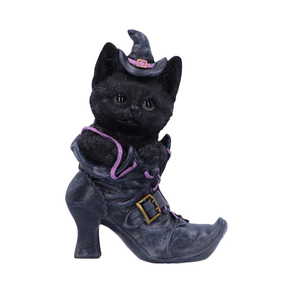 Mischievous Familiar Black Cat Figurine Witch Shoe Ornament Gothic Wiccan Decor