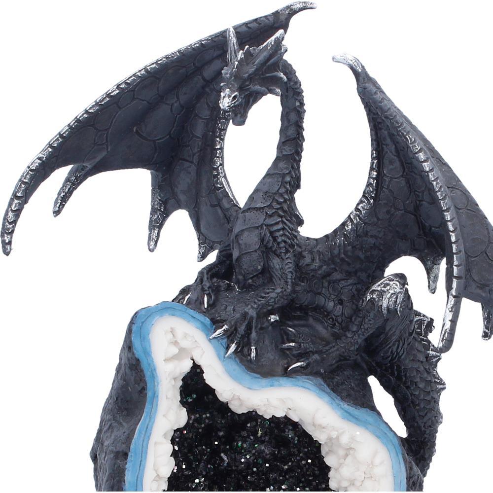 Midnight Custodian Light Up Dragon Statue LED Fantasy Geode Dragon Ornament