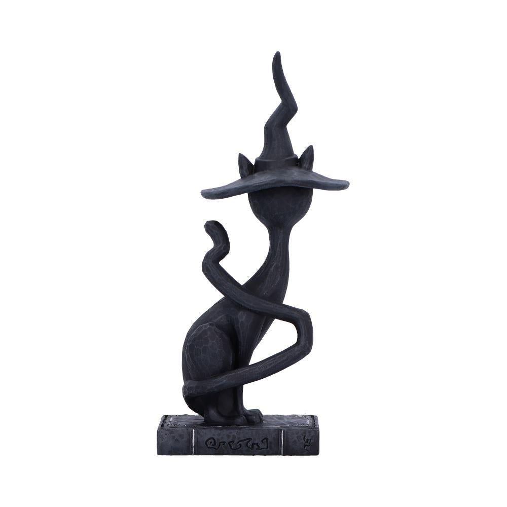 Gothic Witch Cat Ornament Crescent Moon & Star Decor Spooky Wiccan Figurine