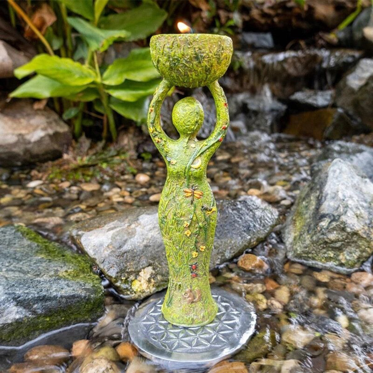 New Nature Altar Goddess Totem Tea Lamp Resin Ornament