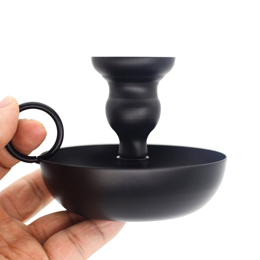 American Style Home Decoration Black Metal Wrought Iron Candle Holder