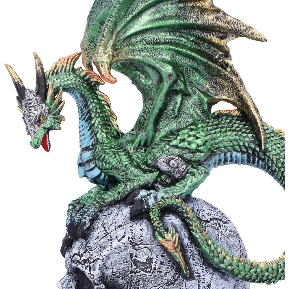 Gothic Dragon on Skull & Spell book Figurine Mythical Fantasy Ornament Art Decor