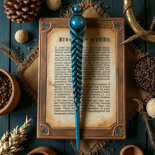 Witchy Wand Resin 24cm | Handcrafted Occult Prop | Wiccan Ritual Magic Wand | Gothic Pagan Collectible Gift