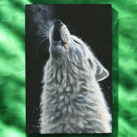 Bree Merryn - WILBUR WHITE FOX Ceramic Art Tile 30 x 20 cm Ready to Hang Wall Decor