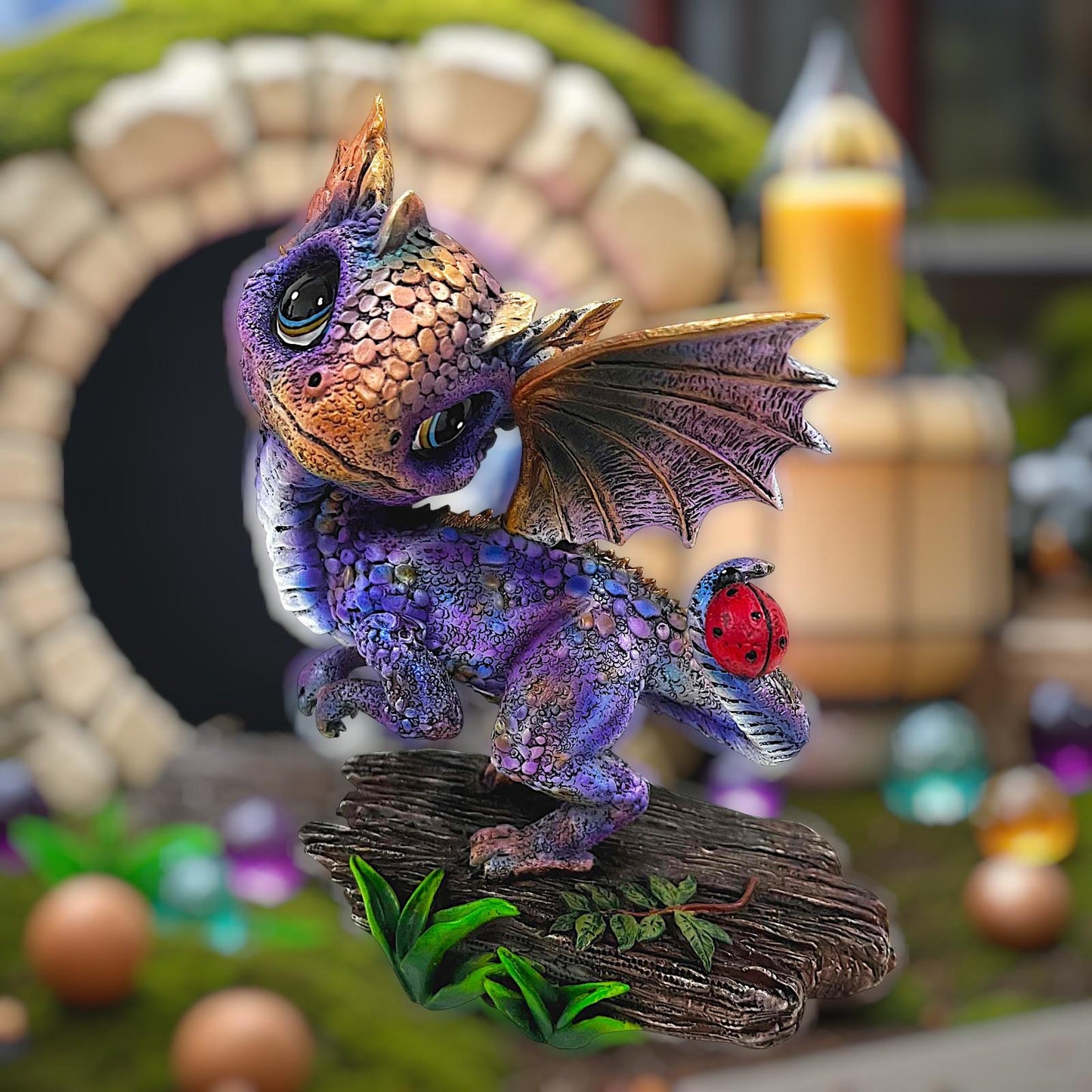 Fantasy Dragon Statue Enchanted Baby Gothic Figurine Mythical Collectible Art