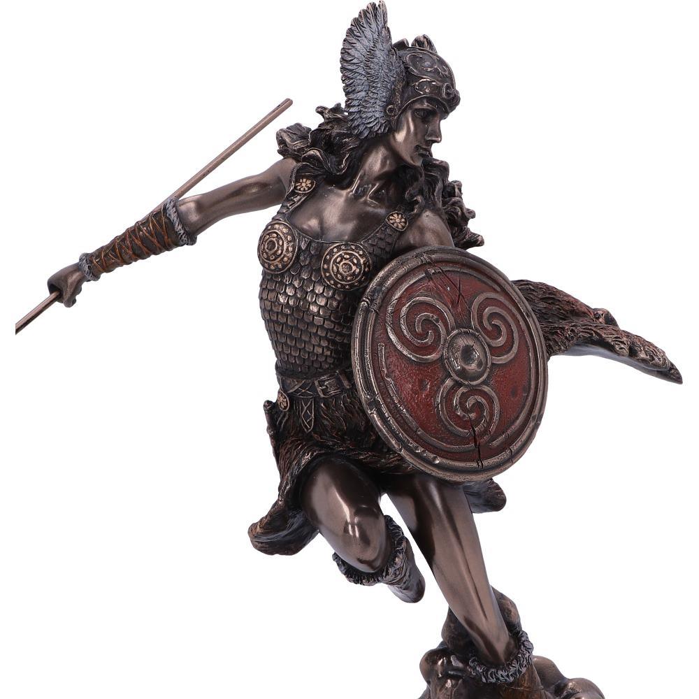 Bronze Norse Valkyrie Warrior Figurine Female Viking Goddess Mythology Statue