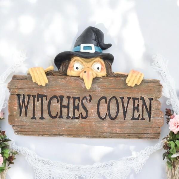 Resin Witches' Coven Wall Sign | Halloween Witch Decor