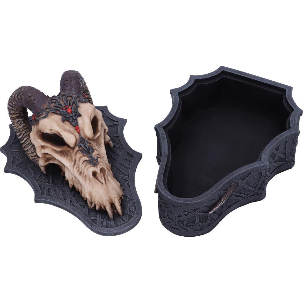 Fantasy Gothic Dragon Skull Box Monte Moore Design Collectible Trinket Storage