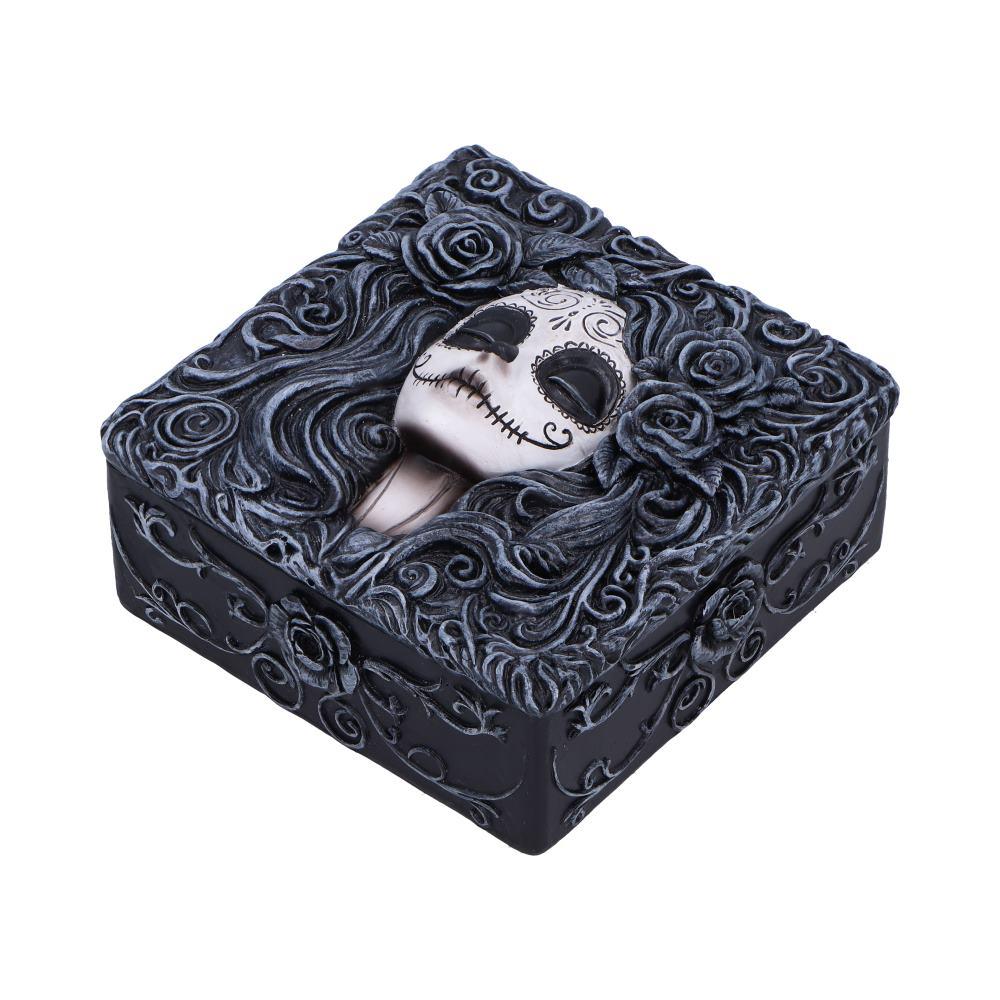 Gothic Day of the Dead Trinket Box Sugar Skull Storage Box  Flor de Muerte Altar