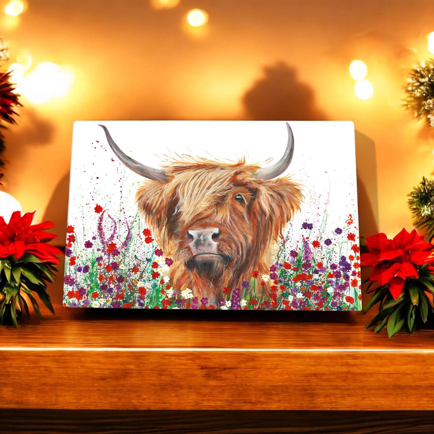 Jimmy Highland Cow Ceramic Art Tile by Pankhurst Gallery 30x20cm Wall Decor – Ready to Hang in Gift Box