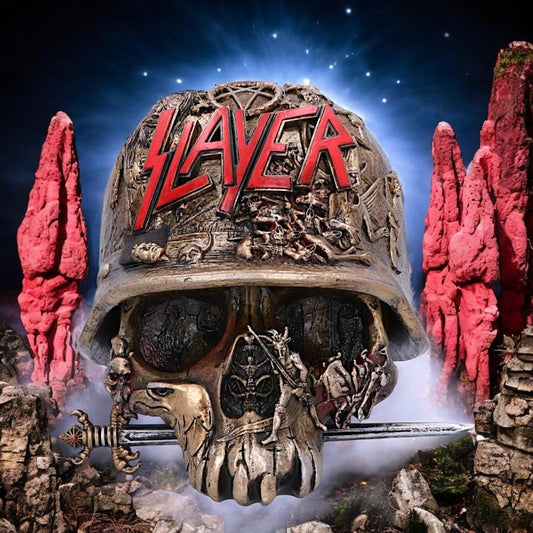 Official Slayer Skull Trinket Box | Eagle Helmet Logo Design | Gothic Resin Collectible 17.5cm