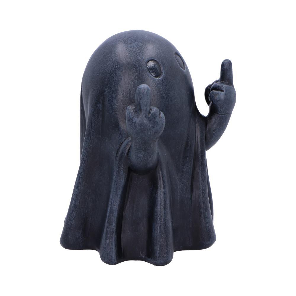 Cheeky Humour Middle Finger Ghost Figurine Funny Gothic Statue Halloween Art