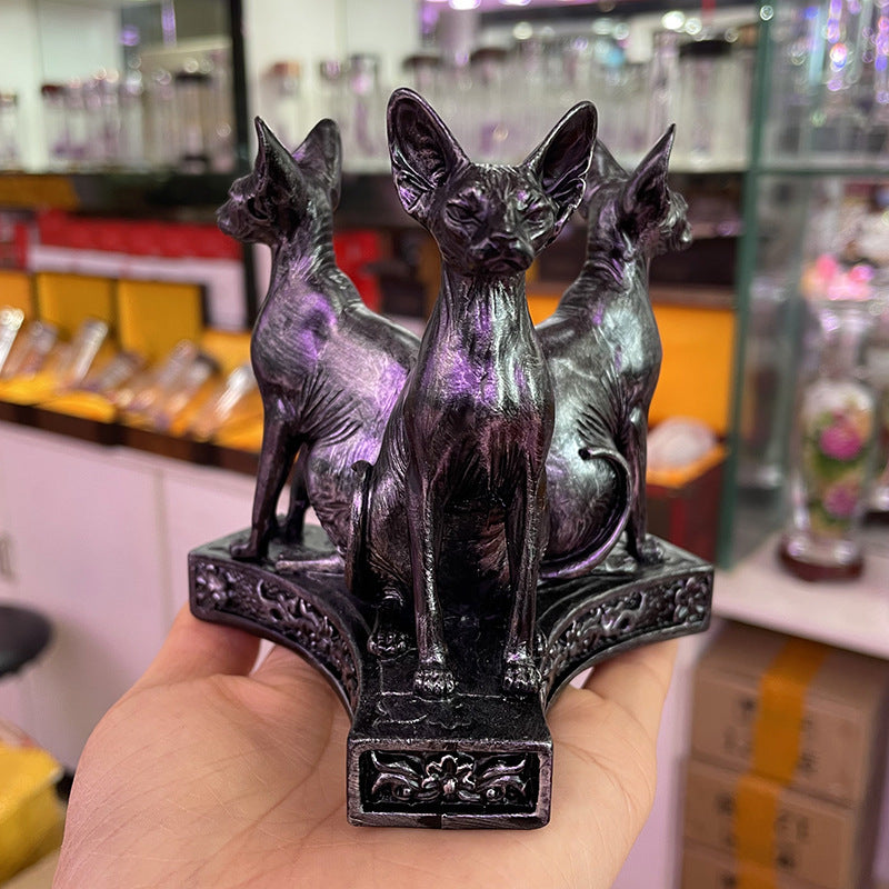 Ancient Egyptian Style Animal Cat Resin Crafts Base Ornaments