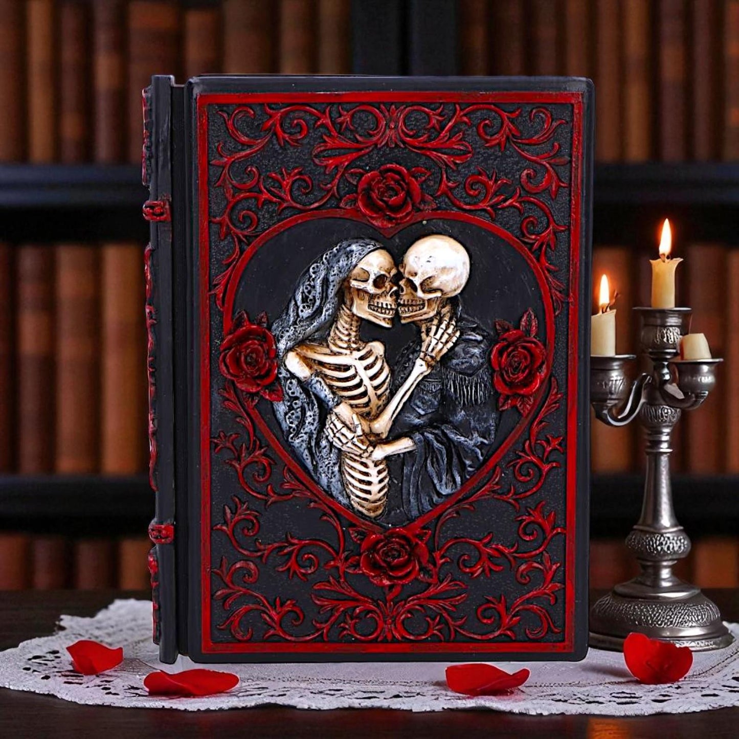 Macabre Skeleton Lovers Grimoire Journal Gothic Horror Couple Notebook Art