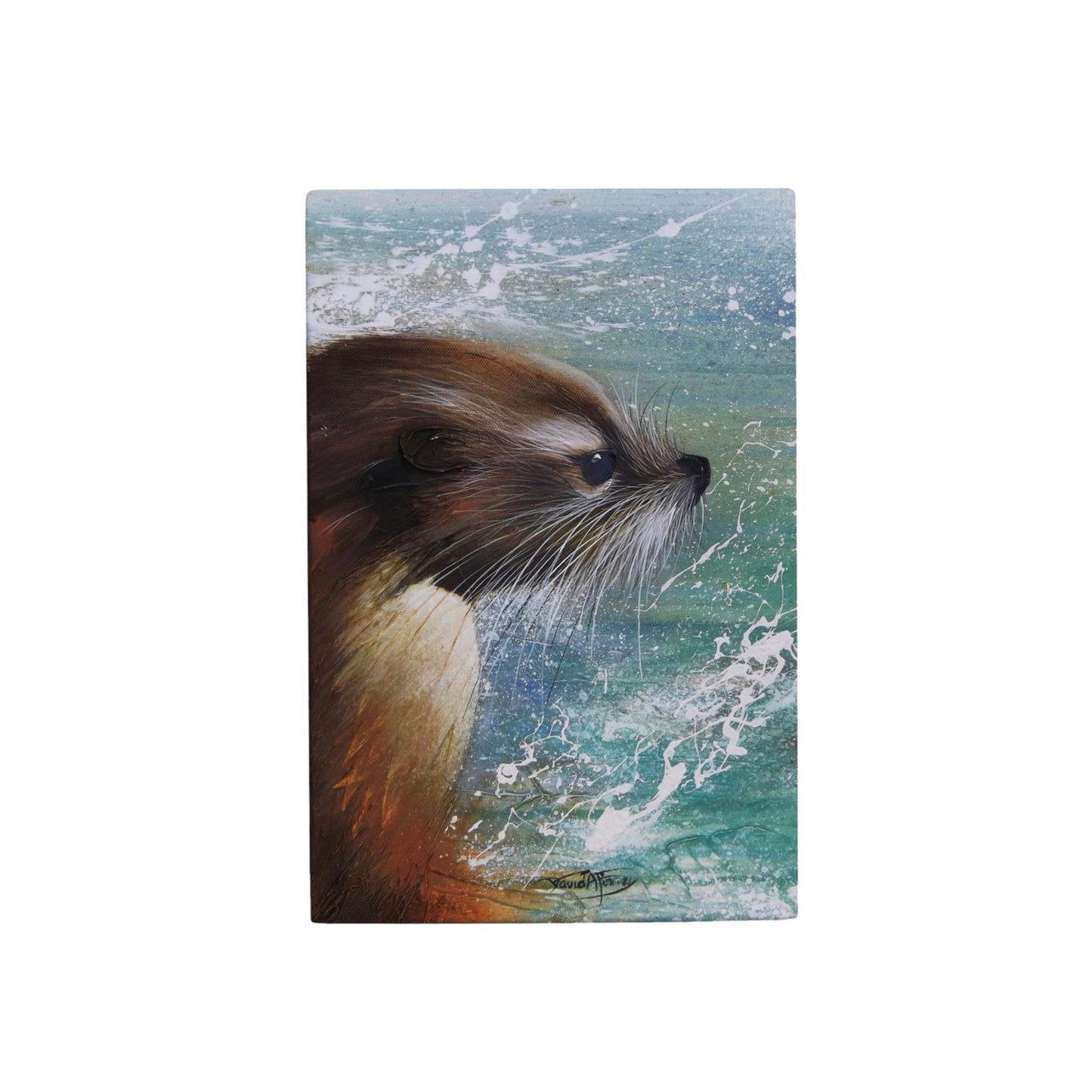 Otter Looking Out Ceramic Art Tile by David Finney - 30x20 cm - Ready to Hang - Unique Gift for Nature Lovers