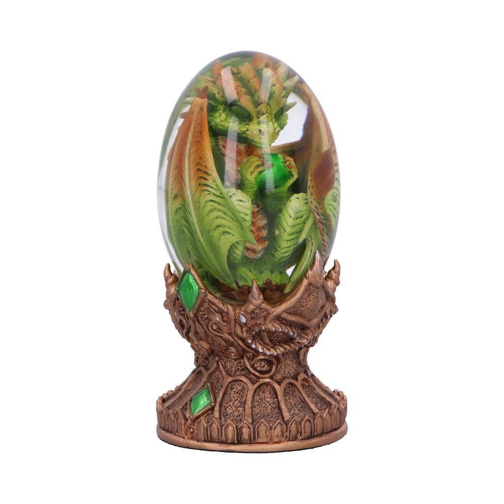 Earth Baby Dragon Egg Figurine - Fantasy Resin Statue Gothic Home Decor 12cm