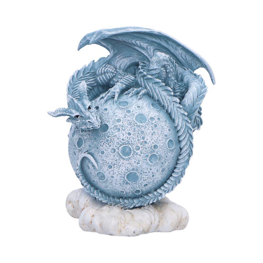 Lunar Moon Planet Fantasy Dragon Statue Gothic Celestial Figurine Mystical Art