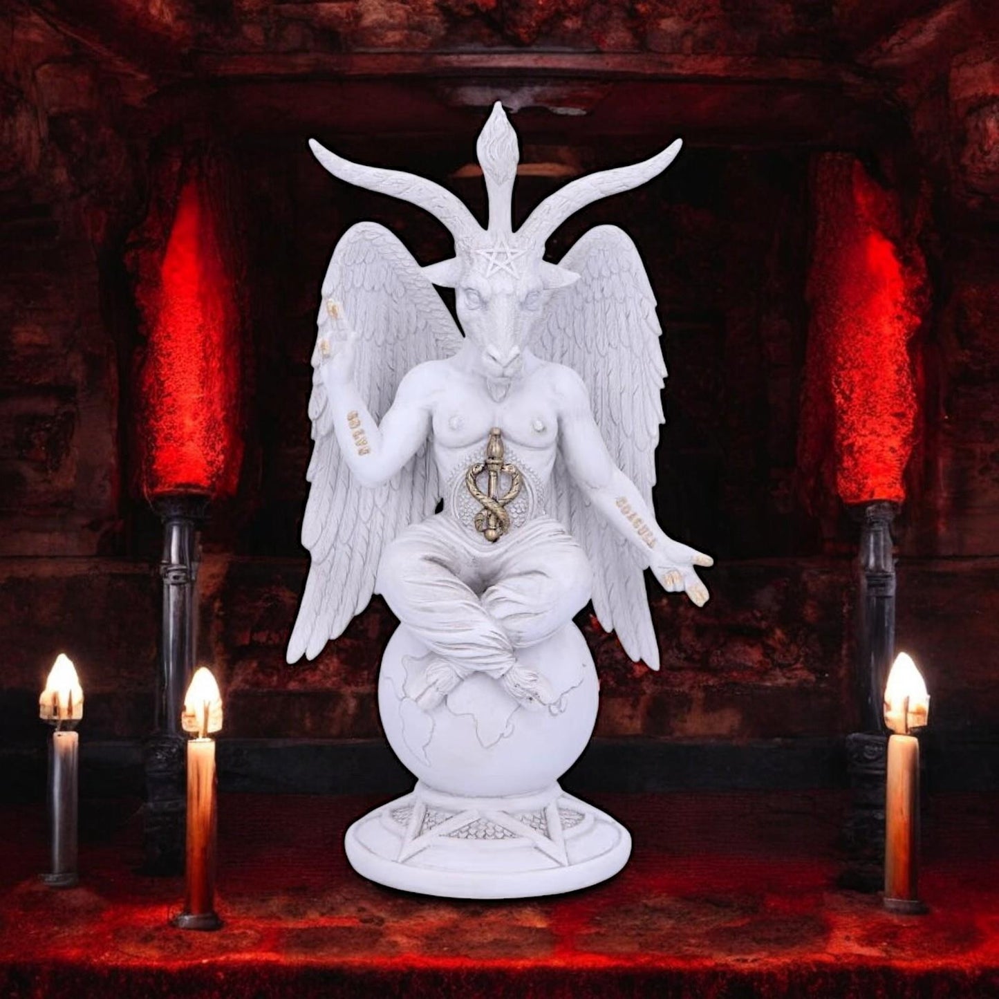Dark Lord Baphomet Figurine Goat of Mendes Occult Ornament Gothic Statue