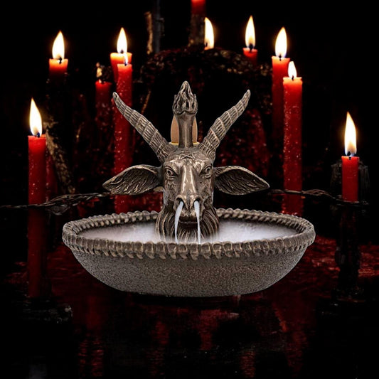 Baphomet Backflow Incense Burner - Occult Gothic Witchcraft Altar Ornament 13cm