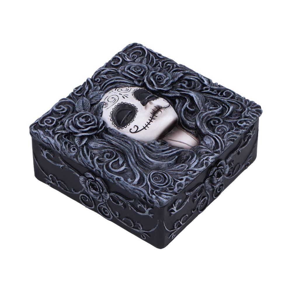 Gothic Day of the Dead Trinket Box Sugar Skull Storage Box  Flor de Muerte Altar