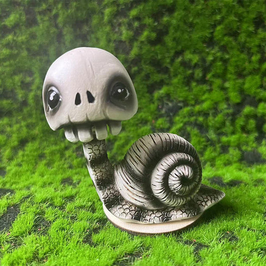 Halloween Shaking Head Skull Snail Decorative Resin Crafts