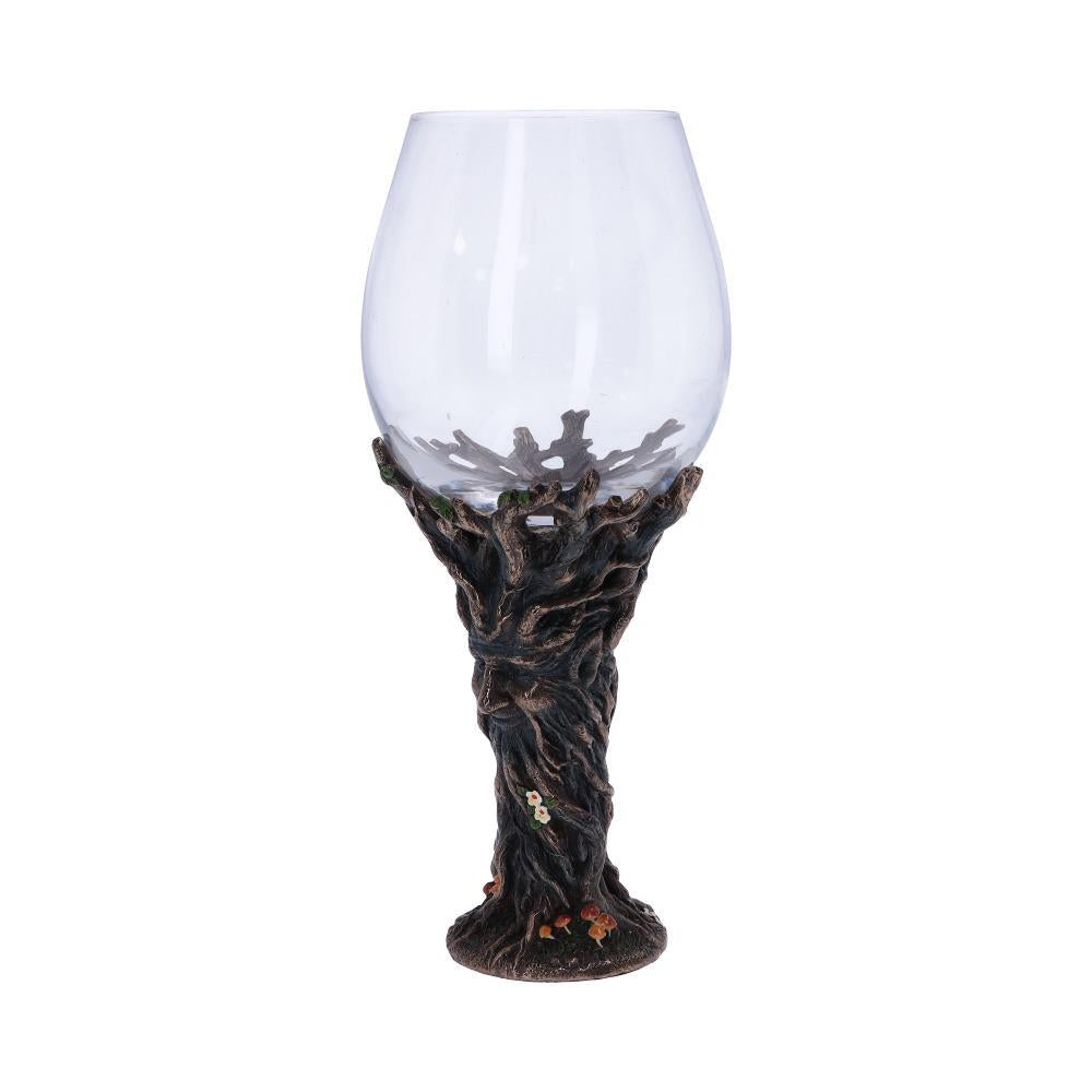 Spirit of the Forest Goblet Ancient Green Man Chalice Pagan Glass Wiccan Decor