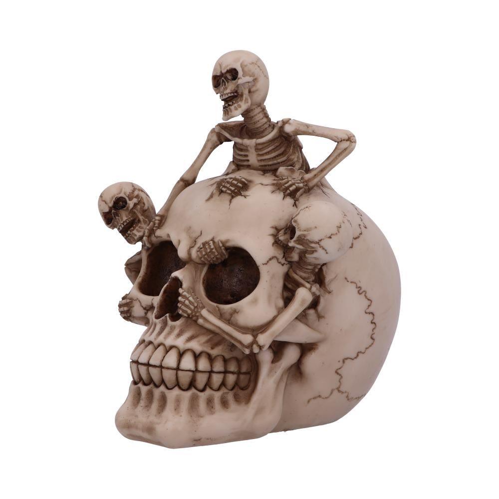 Skeleton Emerging from Skull Ornament Gothic Horror Home Décor Halloween Statue